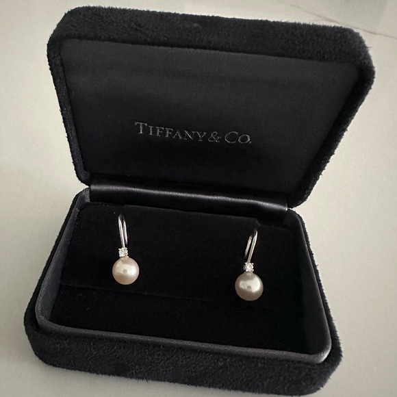 Tiffany & Co. Signature® Pearls Collection Pearl Diamond Drop Earrings - Picture 2 of 4